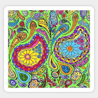 Lime Bright Paisley Sticker